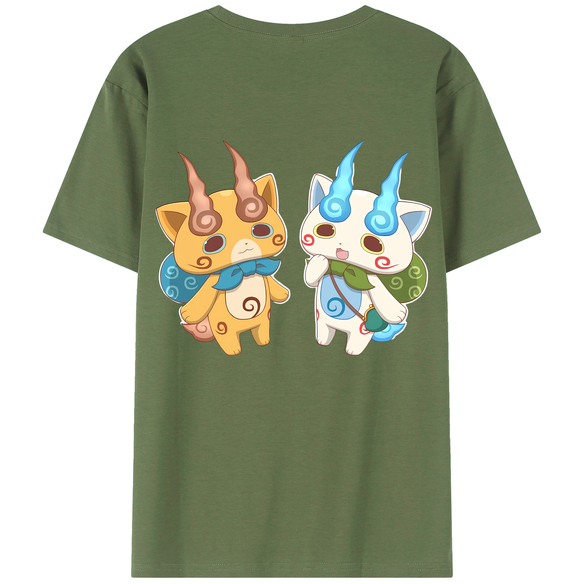 （画像用） 妖怪ウォッチ Yo-kai Watch 綿100％ メンズ半袖Tシャツ（バックプリント） 通気性